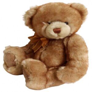 HugFun Brown Teddy Bear Orange Bow 10" Super Soft